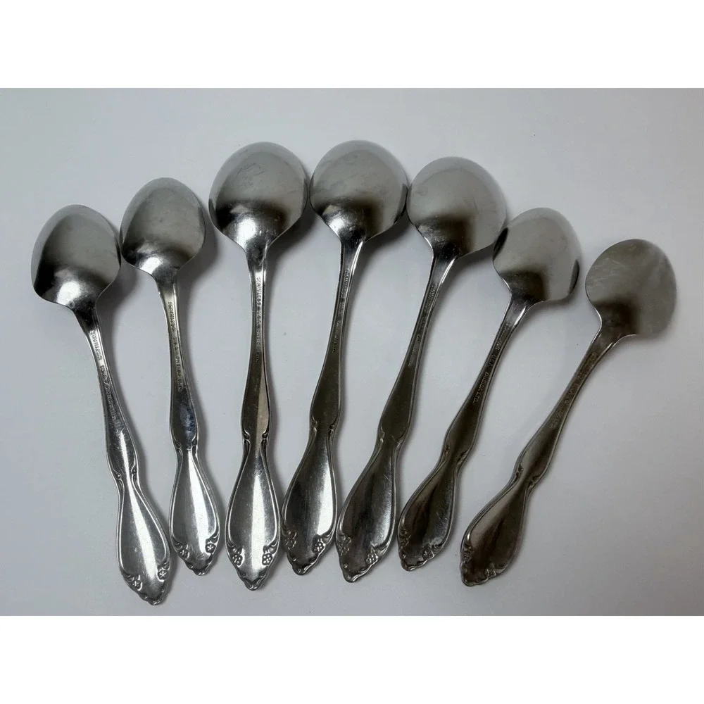 Oneida BERKELEY SQUARE‎ Stainless Lot Of 7 4 Teaspoons 3 Soup Spoons